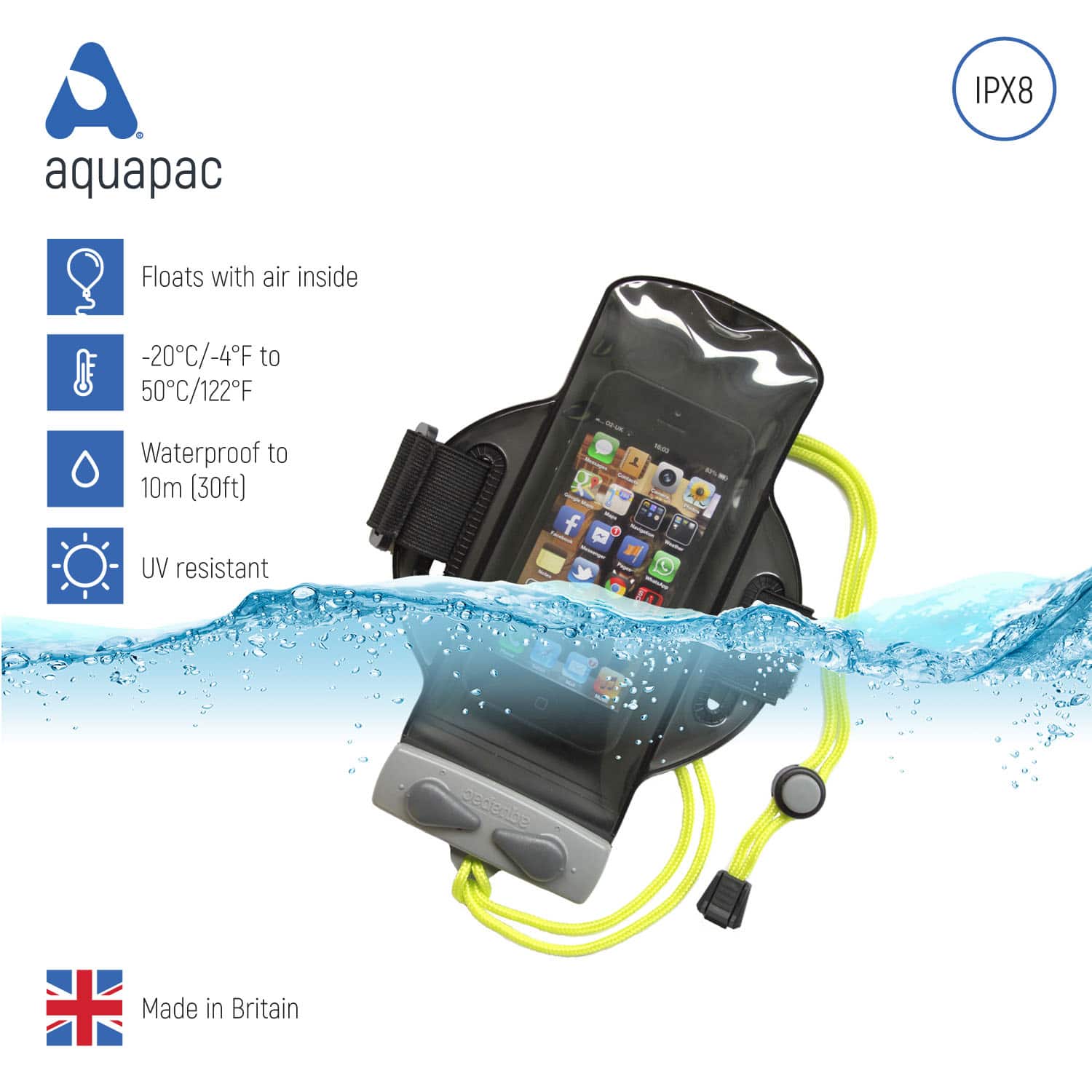 Pokrowiec etui wodoodporne na telefon iPhone – Aquapac na ramię 216 (2)