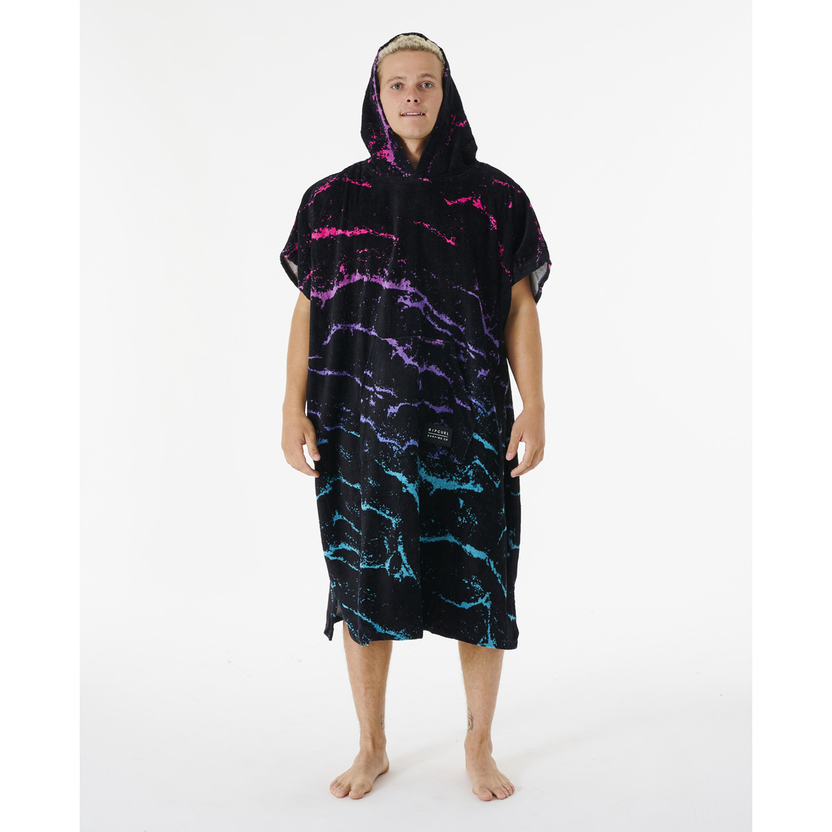 Ponczo Ripcurl - Combo Print Hooded Towel - męski - black blue - 006MTO