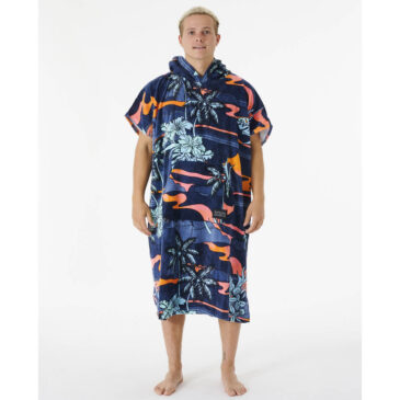 Ponczo Ripcurl - Combo Print Hooded Towel - męski - navy orange - 006MTO -1