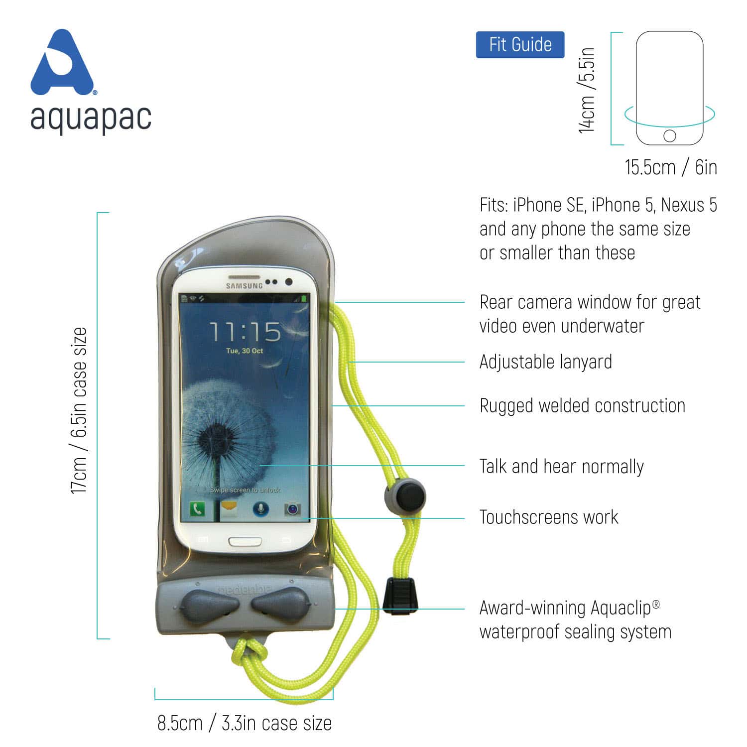 Pokrowiec etui wodoodporne na telefon iPhone – Aquapac Mini (3)