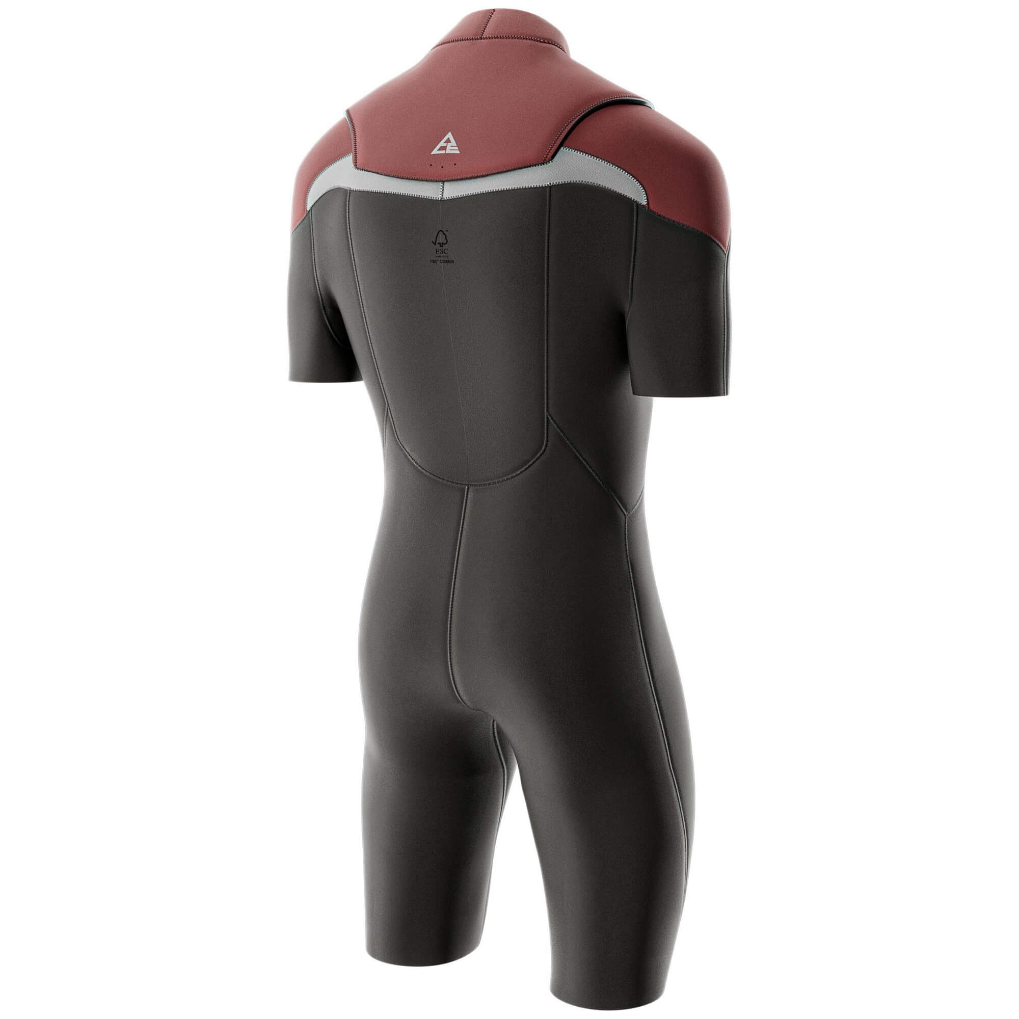 Krótka pianka Prolimit Ace Shorty FZ - Burgundy-Grey - tył