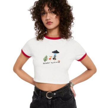 Koszulka VOLCOM 26 F Mickey Mason crop top - Off White (3)